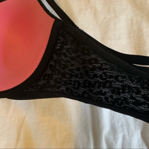 PINK Victoria’s Secret Black Leopard Print Lace Full Coverage Bra - Picture 4 of 11